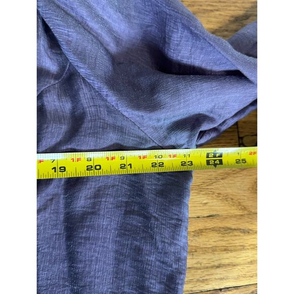Coldwater Creek Button Up Sz 1X Purple Ruffled Neck Cottagecore Dark Academia - Picture 9 of 11